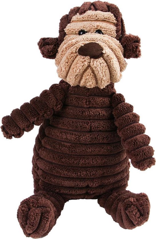 Pluche Hondenknuffel Aap Met Piep Honden Speelgoed - Dutchwide
