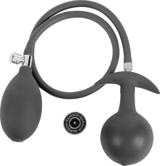 Banoch Buttplug Inflatable Black Zwarte Siliconen Opblaasbare Anaal