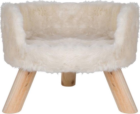District 70 NORDIC - Luxe Kattenmand op Pootjes - 40x30x25cm in Silver, Mocca of Merengue - Merengue