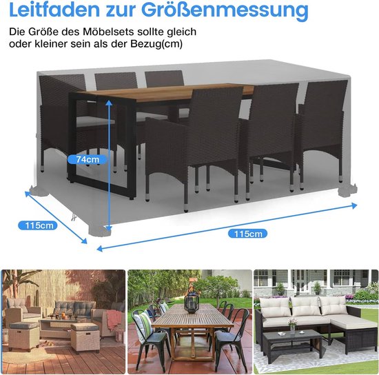 Tuinmeubelhoes Waterdichte Outdoor Tafelhoes 420D Oxford Weefsel