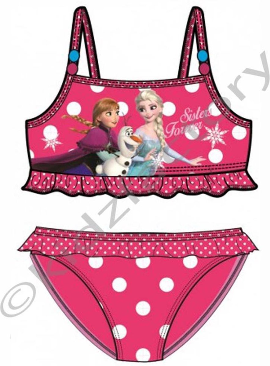 Frozen Bikini Donker Roze Maat 134 Bol
