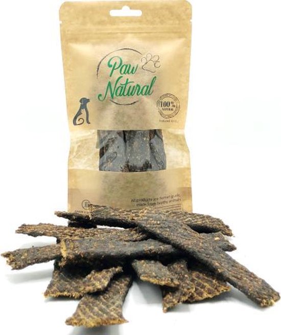 Paw Natural Konijn Vleesreepjes Snacks voor Honden, Training Traktaties Beloningen 150g. Graan en Glutenvrij Naturel Hondenvoer voor dieren, alle rassen.