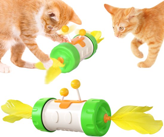 Pepets © Tover Wiel Kattenspeelgoed Kat Speelgoed Interactief Tover Wiel Met Bewegende Bal en Veren Kattenspeeltje Kattenspeeltjes