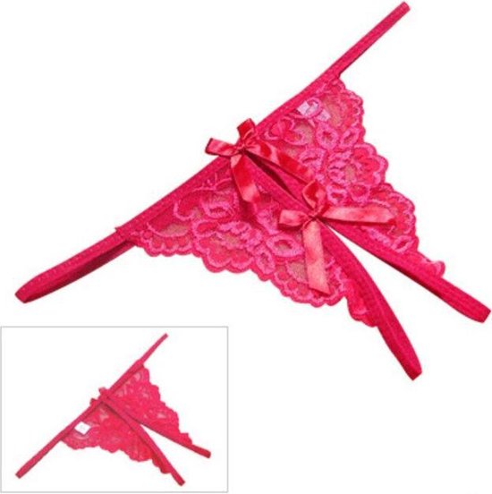 Sexy Lingerie Slipje Erotische String Met Open Kruis Rood Bol