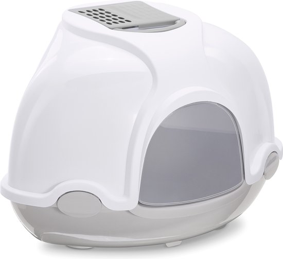 Imac hoek kattenbak ginger lichtgrijs (52X52X44,5 CM)