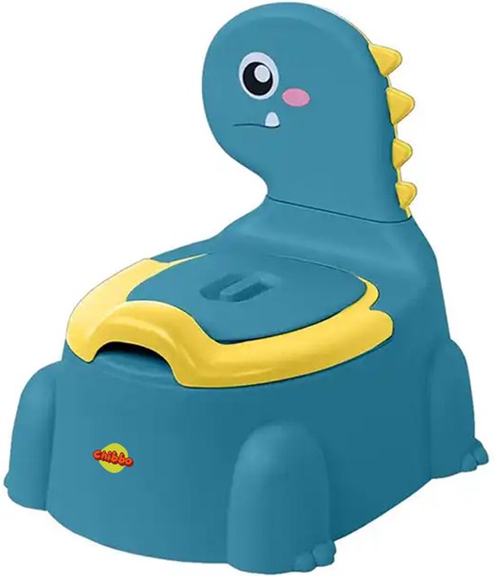 Chibbo Dino Plaspotje Peuter Blauw Geel Kinder Toilettrainer WC