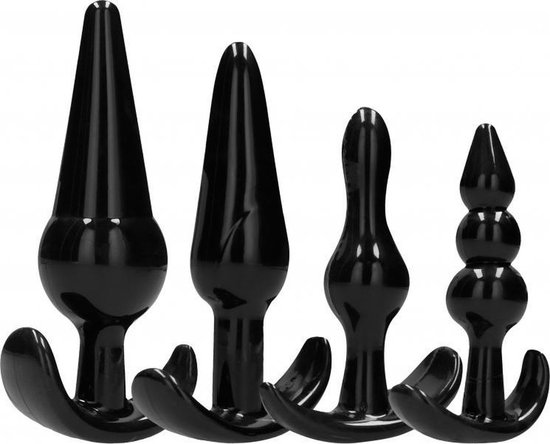 Delige Butt Plug Set Zwart Anale Pluggen Set Butpluggen In