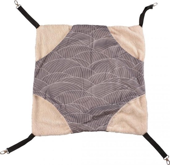 Duvo+ Elm hangmat pluche Grijs/wit L - 46x46x2cm