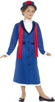 Smiffys - Victorian Nanny Kinder Kostuum - Kids tm 6 jaar - Blauw