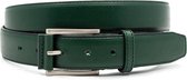 JV Belts Mooie groene heren riem - heren riem - 3.5 cm breed - Groen - Echt Leer - Taille: 90cm - Totale lengte riem: 105cm