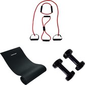 Tunturi - Fitnessmat - Tubbingset - Resistance Band - Rood - Gewichten - 2 x 5 kg