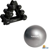 Tunturi - Dumbellset - Met Dumbell Opbergrek (3 sets - 1 t/m 3 kg) - Yoga Bal - Fitness Bal