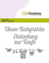 CraftEmotions Mal Text - Unser Baby ist da Duits  Card 11x9cm