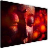 Schilderij Gezicht van boeddha, 2 maten, rood, Premium print