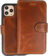 BAOHU Handmade Leer Telefoonhoesje - Wallet Case - Portemonnee Hoesje voor iPhone 11 Pro Max - Bruin