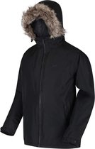 Haig Waterdichte, geïsoleerde Parka jas met capuchon met rand van imitatiebont van Regatta voor Heren, Outdoorjas, Zwart