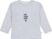 Little Label - baby shirt - stripe black lucky - maat: 68 - bio-katoen
