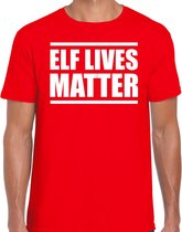 Elf  lives matter Kerstshirt / Kerst t-shirt rood voor heren - Kerstkleding / Christmas outfit M
