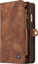 Caseme - iPhone 6 / 6s Hoesje - Uitneembare Portemonnee Canvas Donker Bruin