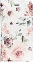 Design Softcase Booktype iPhone SE (2020) / 8 / 7 hoesje - Roze Bloemen