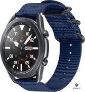 Nylon Smartwatch bandje - Geschikt voor  Samsung Galaxy Watch 3 - 45mm nylon gesp band - blauw - Strap-it Horlogeband / Polsband / Armband