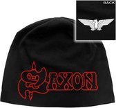 Saxon Beanie Muts Logo & Eagle Zwart