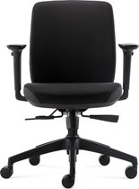 24Designs Vesta ERGO-4 Ergonomische Bureaustoel EN1335 - Zwarte Stof - Zwart Onderstel