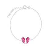 Armband meisje | Zilveren armband met vlinder