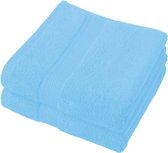 De Witte Lietaer Badhanddoek Stephanie 100 Cm Katoen Blauw 2 St