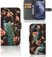 Telefoonhoesje iPhone 12 | 12 Pro (6.1") Flipcase Cover Pauw met Bloemen