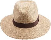 Chapeau de soleil Oscar Fedora - Légèrement tressé - Protection UV - Taille: 58cm - Couleur: Naturel