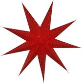 Kerstster nr. 37 Rode ster "stars" met 9 punten - Papieren Kerststerren - Kerstdecoratie - Ø 60 cm - zonder verlichtingsset - Kerst