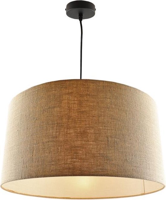 Olucia Urvin - Moderne Hanglamp - Stof - Bruin - Rond - 40 cm