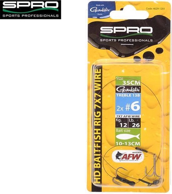 Spro Heavy Duty Baitfish Rig 7 x 7 - 35 cm - twee dreggen - haakmaat 4 van Spro — afbeelding 3
