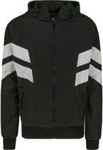 Urban Classics Trainings jacket -5XL- Crinkle Panel Zwart/Wit