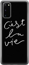 Samsung Galaxy S20 hoesje siliconen - C'est la vie - Soft Case Telefoonhoesje - Tekst - Grijs