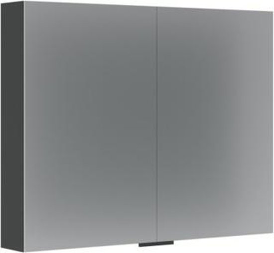 Bruynzeel aluminium spiegelkast 2-deurs 70 x 90 x 14 cm, zwart | bol.com