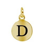 Zilveren hanger alfabet goldplated - D