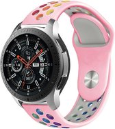 Siliconen Smartwatch bandje - Geschikt voor  Samsung Galaxy Watch sport band 46mm - roze kleurrijk - Horlogeband / Polsband / Armband