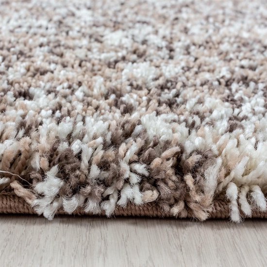 Flycarpets Lorium Vloerkleed - 160x230 cm - Beige/Mocca/Cream - Hoogpolig