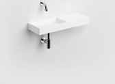 Fontein Clou Mini Wash Me Rechthoek 56x19x6cm Aluite Wit 1 Voorbewerkte Kraangat Rechts