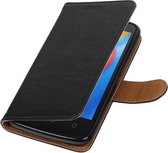 Wicked Narwal | Premium TPU PU Leder bookstyle / book case/ wallet case voor Motorola Moto C Zwart