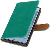 Wicked Narwal | Premium TPU PU Leder bookstyle / book case/ wallet case voor Sony Xperia  XZs Groen