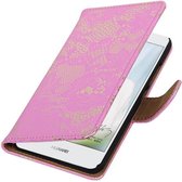 Wicked Narwal | Lace bookstyle / book case/ wallet case Hoes voor Huawei Nova Roze