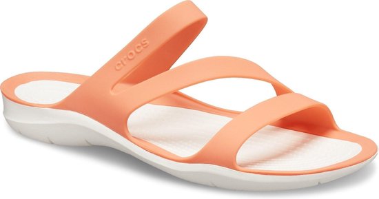 Crocs Dames/dames Swiftwater Slip On Sandalen (Licht Oranje/Wit) | bol.com