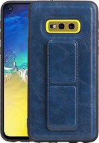 Grip Stand Hardcase Backcover - Telefoonhoesje - Achterkant Hoesje - Geschikt voor Samsung Galaxy S10E - Blauw