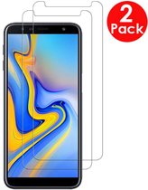 Screenprotector Glas - Tempered Glass Screen Protector Geschikt voor: Samsung Galaxy J4 2018 - 2x