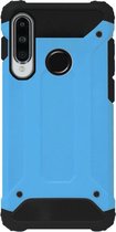 WLONS Rubber Kunststof Bumper Case Hoesje Geschikt Voor Huawei P30 Lite - Blauw