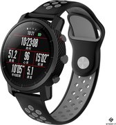 Siliconen Smartwatch bandje - Geschikt voor  Xiaomi Amazfit Pace sport band - zwart/grijs - Strap-it Horlogeband / Polsband / Armband