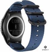 Nylon Smartwatch bandje - Geschikt voor Strap-it Samsung Galaxy Watch 41mm / 42mm nylon gesp band - blauw - Strap-it Horlogeband / Polsband / Armband